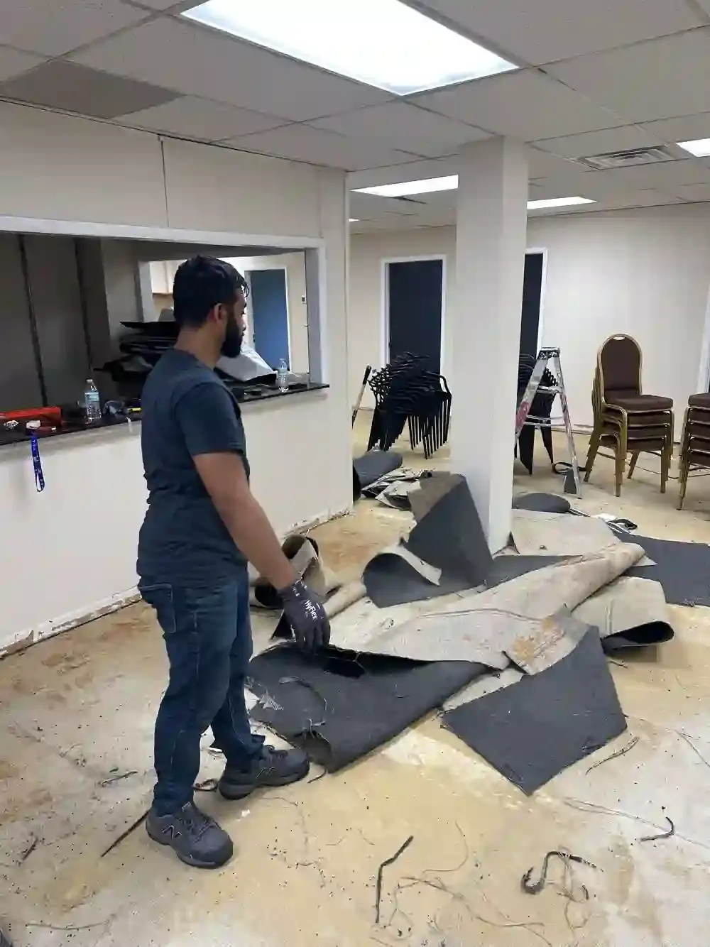 Carpet removed during a property refresh